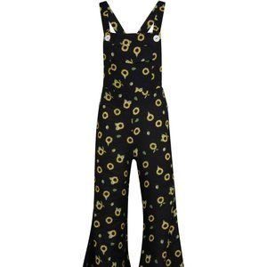 Sleeper Baccara Linen Sunflower Flare Leg Jumpsuit